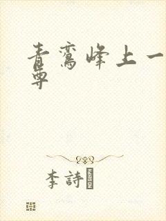青鸾峰上一剑独尊