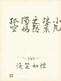孤独之狼小说司空嫣然叶凡封面