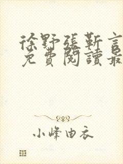 徐野张靳言小说免费阅读最新章节封面