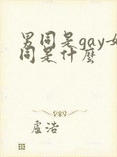 男同是gay女同是什么