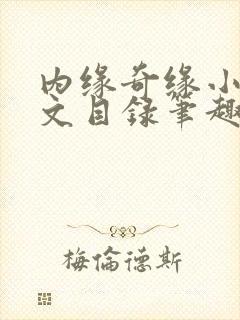内缘奇缘小说全文目录笔趣阁