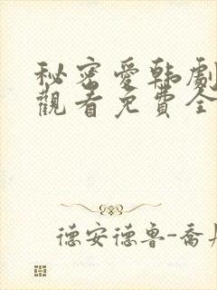 秘密爱韩剧在线观看免费全集电视剧高清封面