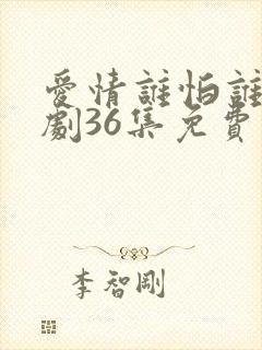 爱情谁怕谁电视剧36集免费观看封面