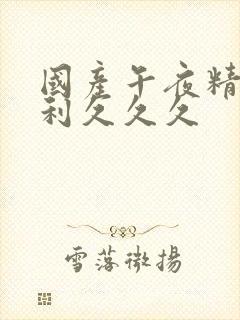 国产午夜精品福利久久久封面