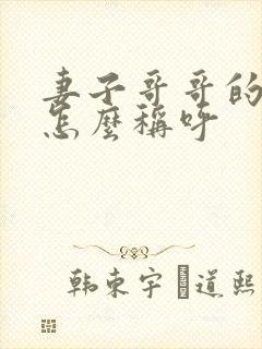 妻子哥哥的老婆怎么称呼