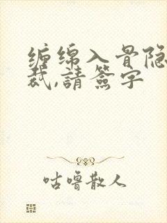 缠绵入骨隐婚总裁,请签字封面