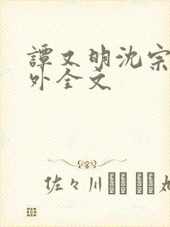 谭又明沈宗年番外全文