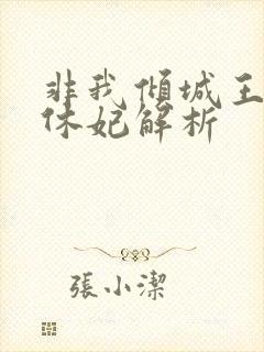 非我倾城王爷要休妃解析