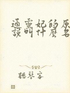 通灵妃的原著小说叫什么名字
