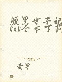 腹黑世子妃日常txt全本下载