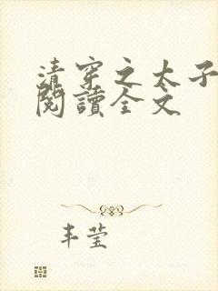 清穿之太子娇妃阅读全文