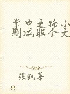 掌中之物小说无删减版全文阅读