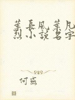 叶长风叶凡十忠烈小说名字