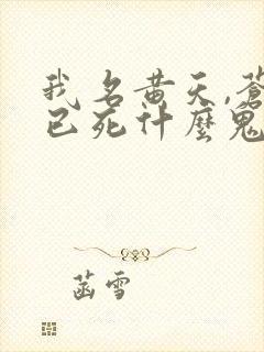 我名黄天,苍天已死什么鬼下载
