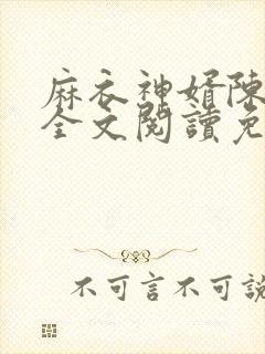 麻衣神婿陈黄皮全文阅读免费阅读