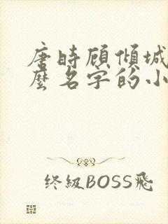唐时顾倾城叫什么名字的小说