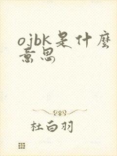 ojbk是什么意思封面