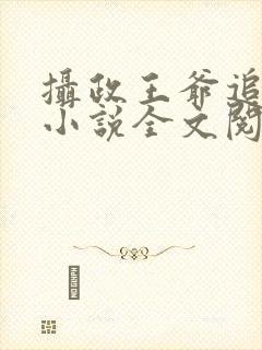 摄政王爷追妻忙小说全文阅读