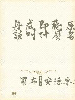丹成即飞原著小说叫什么名字