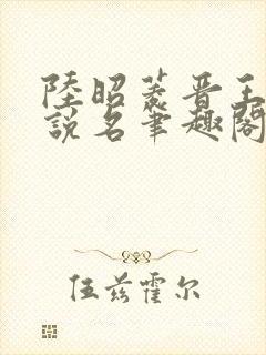 陆昭菱晋王的小说名笔趣阁