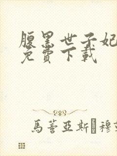 腹黑世子妃日常免费下载封面