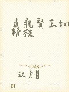 贞观贤王txt精校