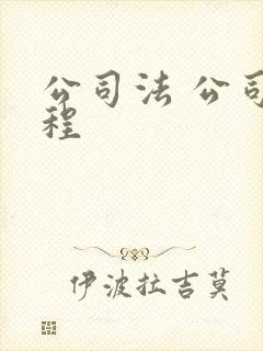 公司法 公司章程封面
