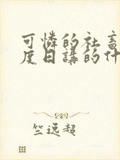 可怜的社畜 东度日讲的什