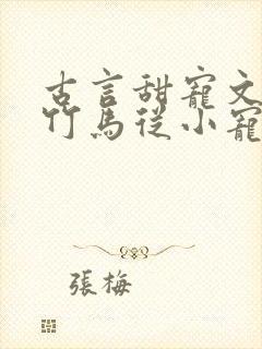 古言甜宠文青梅竹马从小宠到大封面