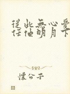 从此无心爱良夜任他明月下西楼啥意思封面