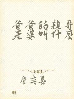爸爸的亲哥哥的老婆叫什么称呼