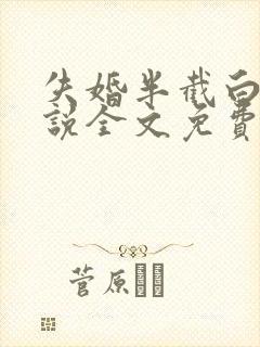 失婚半截白菜小说全文免费阅读