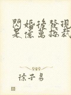 闪婚后发现老公是亿万总裁封面