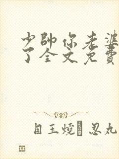 少帅你老婆又跑了全文免费阅读