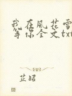 我在风花雪月里等你全文txt下载
