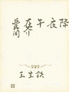 爱在午夜降临前简介