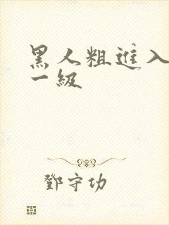 黑人粗进入欧美一级