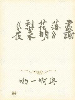 《梨花落尽云散夜未明》谢云迟封面