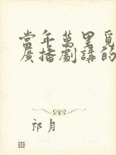 当年万里觅封侯广播剧讲的什么封面