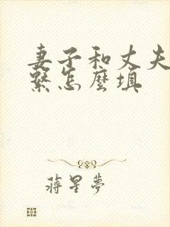 妻子和丈夫的关系怎么填