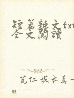 短篇辣文txt全文阅读