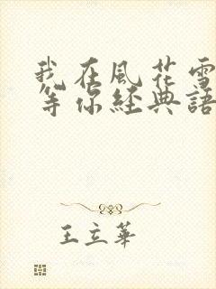 我在风花雪月里等你经典语录
