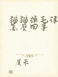猫猫掉毛很厉害怎么回事