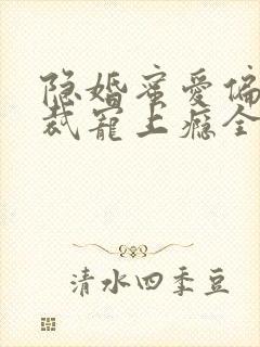 隐婚蜜爱偏执总裁宠上瘾全文免费