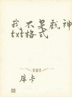 我不是戏神小说txt格式