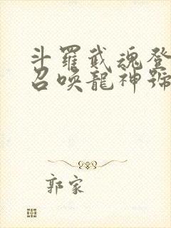 斗罗武魂登龙剑召唤龙神号笔趣阁