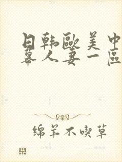 日韩欧美中文字幕人妻一区