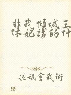 非我倾城王爷要休妃讲的什么
