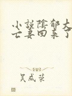 小说阴郁大佬的亡妻回来了免费阅读