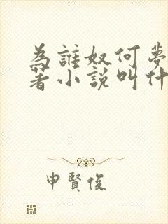 为谁奴何梦蓉原著小说叫什么名字